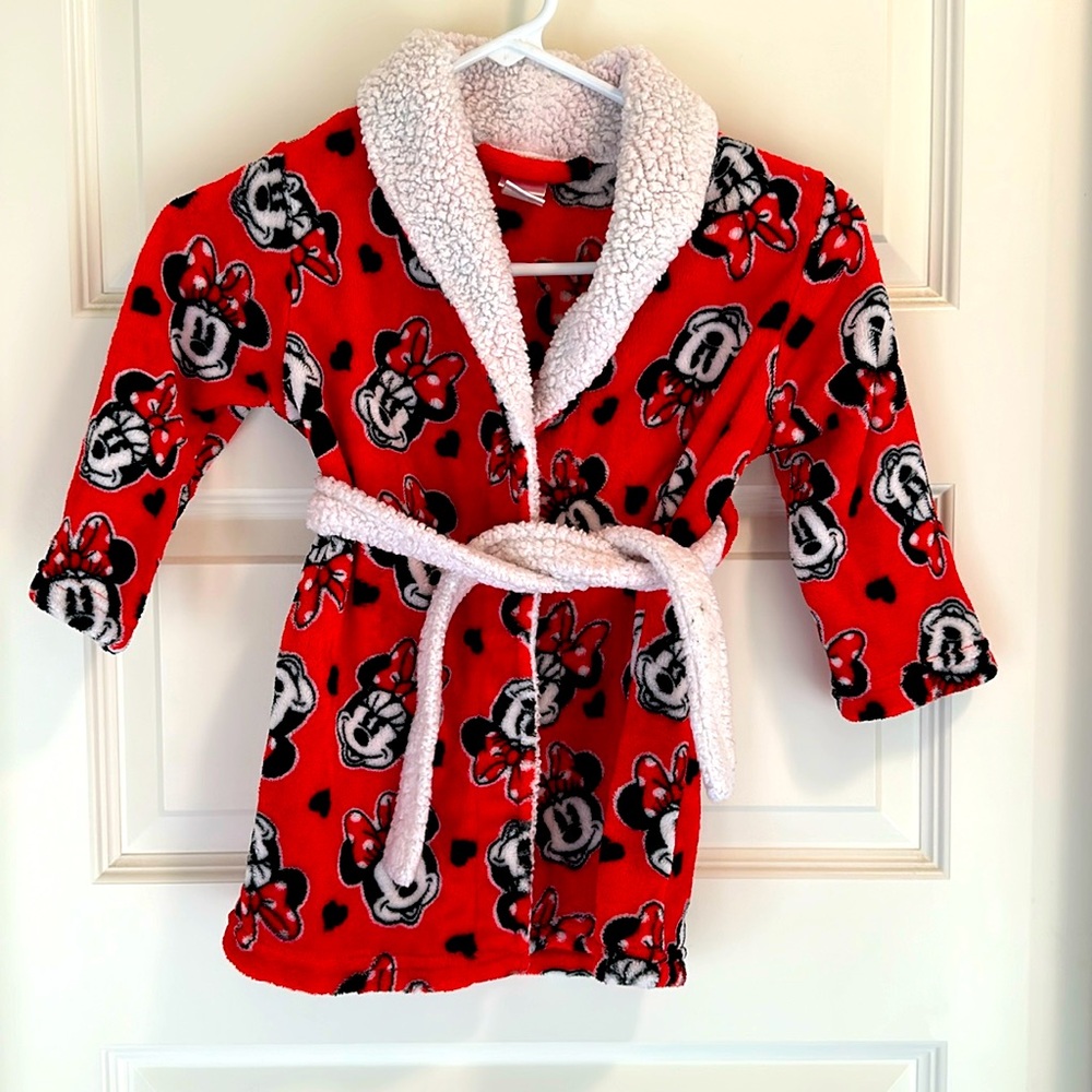 Red Minnie Mouse 2T/3T Robe